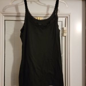 Black tank top with lace trim